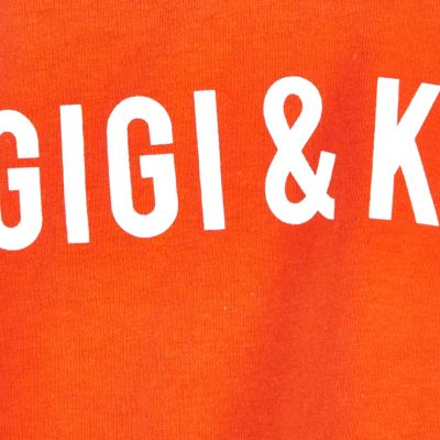 Girls orange slogan t-shirt